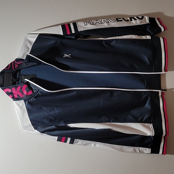 COPY - MARC ECKO CUT & SEW ZIP UP TRACK JACKET NAVY HOT PINK ATHLEISURE MENS … - Picture 14 of 16
